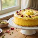 طرز تهیه کیک زعفرانی با ماست در خانه + ترفندهای طلایی برای پف و لطافت